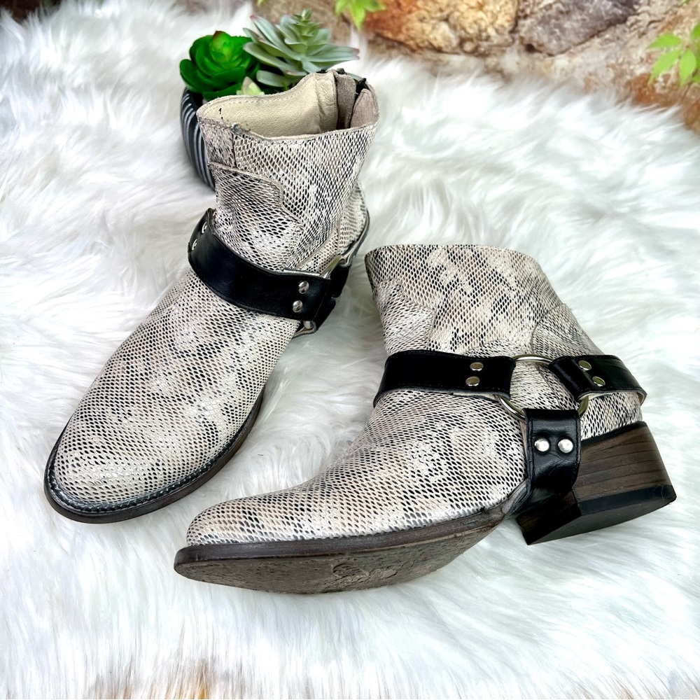 FREEBIRD Santiago Snake Leather Harness Boots, 7 - Picture 3 of 14